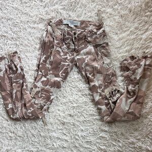 Guess Beige Camouflage Cargo Pants